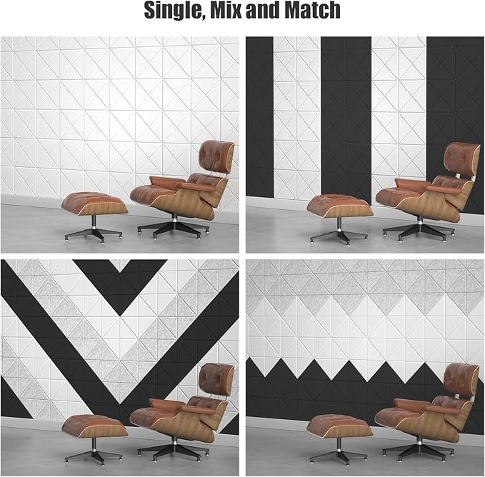 Sonicism 12 Pack X-Lined Acoustic Panels with Self-Adhesive, 12"X 12"X 0.4" Sound Proof Foam Panels, Decorative Soundproof Wall Panels, Sound Absorbing Tile for Home & Offices, White