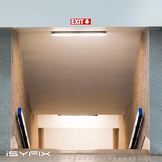 iSYFIX Exit Signs - 12 Pack 12x4 Inch Directional Down Arrow Signs, 40 mil Polystyrene Plastic, UV Laminated, Scratch & Fade Resistant, Waterproof - Ideal for Office, Theater, School, Business