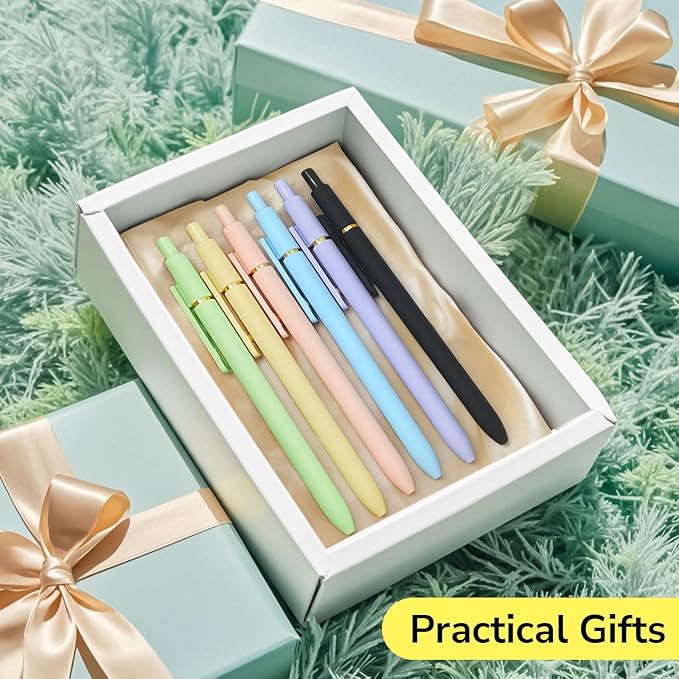 UIXJODO Colored Pens, 6 Pcs Colorful Pens Fine Point Smooth Writing Pen, 0.5mm Colored Ink Gel Pen for Journaling Note Taking Planner, School Supplies Gifts for Nurse Teacher (6 Pcs Gold Vibrant)