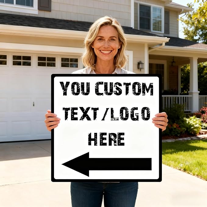 Custom Square Outdoor Signs - 10 * 10 inches - UV-resistant, for parks、 community areas、supermarket