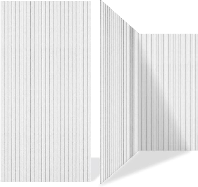 EVENRISING Acoustic Panels 10-Pack, Acoustical Wall Panels 47.2x23.6x0.4 inch, Large Soundproof Panels Self-Adhesive for walls, Acoustic Treatment for Recording Studio&Office Vertical,White