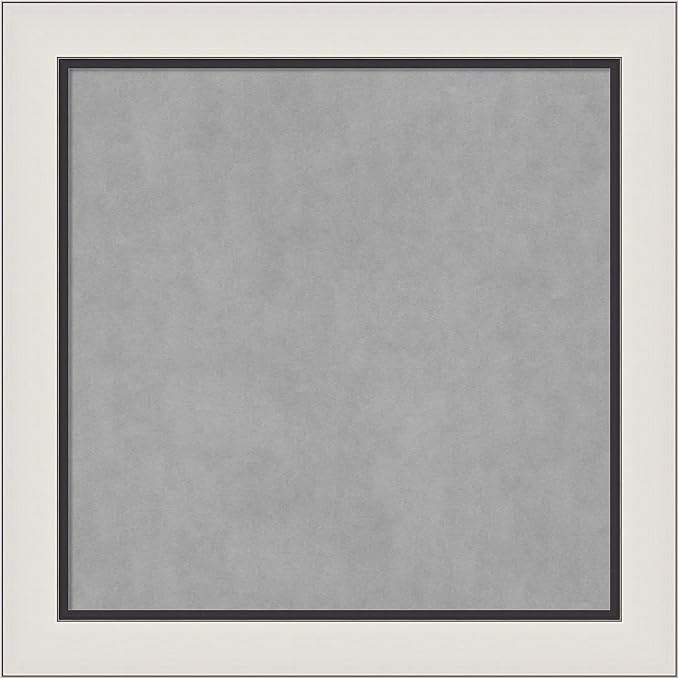 Amanti Art Silver Framed Magnetic Board 30x30 Medium Vision Board for use with Magnets, 100% Metal Sheet to Display Items as Office Decor or for Home Organization in mudroom, Kitchen or Kids Room
