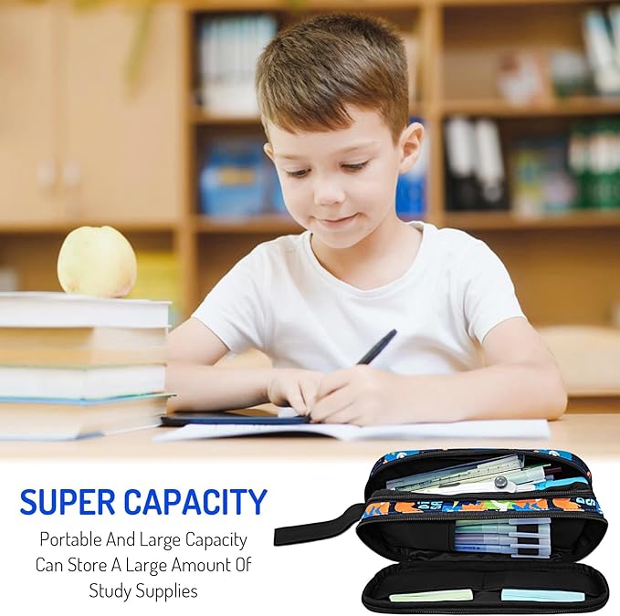 Fitvc Large Pencil Case for Boys,Gamer Boys Pencil Pouch for Kids Teens School,Large Capacity Pen Box Marker Organizer for School