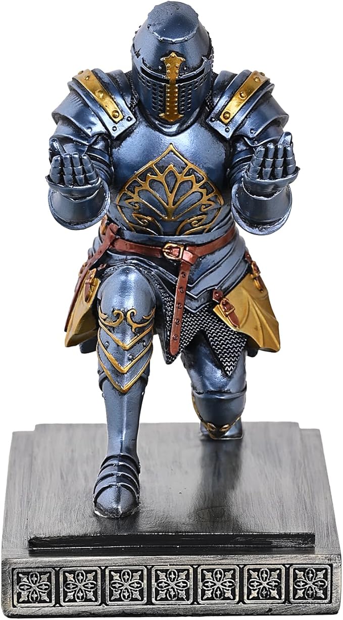 NCQIXIAO Templar Vanguard Soldier Pen Holder Pencil Stand Desk Organizers and Accessories as Gift for Medieval Warrior Enthusiast (Blue)