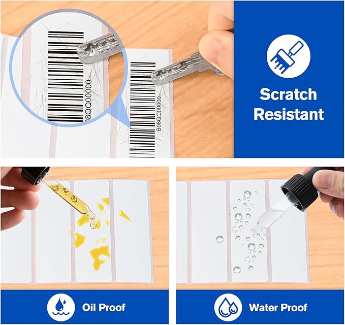 L LIKED 1" x 3" Blank Removable Labels with No Residue, Water and Oil Resistant, Use for Both Home and Office (1 Roll, 1400 Labels)