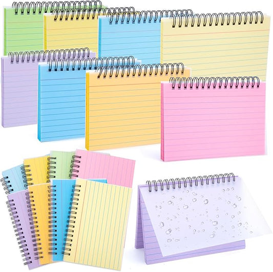 Koogel 400PCS Index Cards, 4x6 Large Index Cards with Key Rings for School, Flashcards Heavy Note Card with Waterproof Covers for Studying Learning College Office Home Supplies, 8 Color