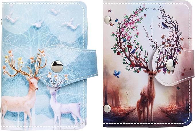 PRIVILLA 2 Pcs Credit Card Holder and business card holder，Sd Card Holder Each Has 26 Card Organizers, 2024 New Credit Card Holders book for Men and Women.