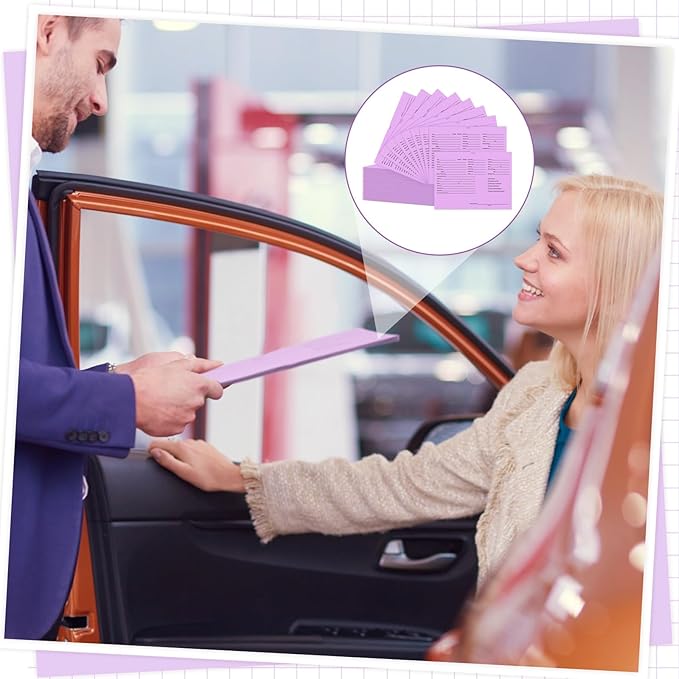 120 Pcs 9 x 12 In Vehicle Dealer Jackets for Car Sales 32lb Colored Printed Deal Envelopes Dealership Supplies File Jackets Automotive Folders for Car Dealerships(Purple)