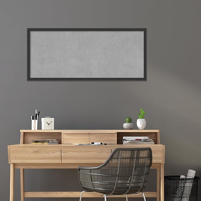 Amanti Art Black Framed Magnetic Board 22x50 Oversize Vision Board for use with Magnets, 100% Metal Sheet to Display Items as Office Decor or for Home Organization in mudroom, Kitchen or Kids Room