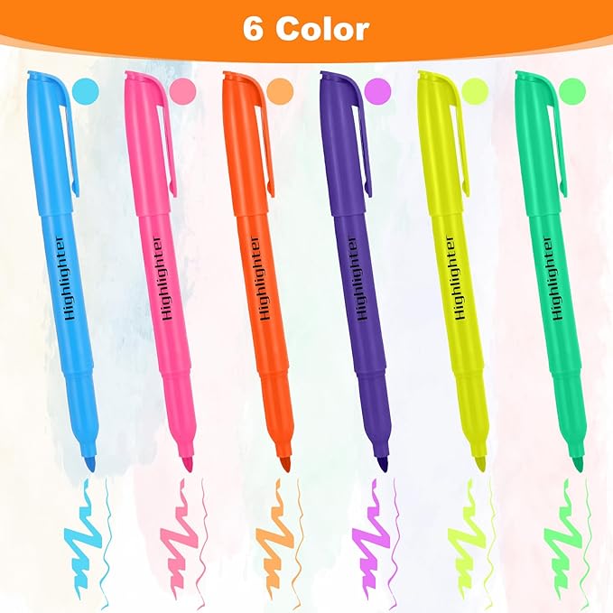 Meyeyaia 150 Count Highlighters Assorted Colors Bulk 6 Colors Highlighter Markers Chisel Tip Fluorescent Pens Dry-Quickly for Home Office
