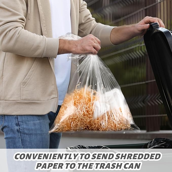 YooNotee 200 Pcs Shredder Bags Large Gallon Size Paper Shredder Bags for Home Office Paper Trash Shredded Materials(23.62 x 15.75 Inches)