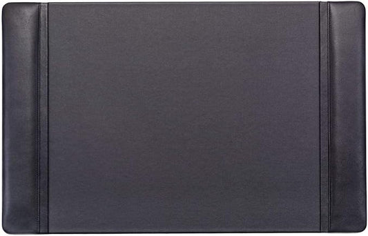 Dacasso Black Leather 22" x 14" Side Rails Desk Pad