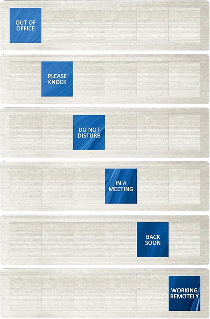 Privacy Door Sign, Do Not Disturb/Please Knock/Out of Office/in a Meeting/Back Soon/Working Remotely Indicator, That Lets Others Know Whether You're Available Or Not - Blue Pattern Office Door Sign for Meeting & Conference Room -Stainless Steel-10 x 2....