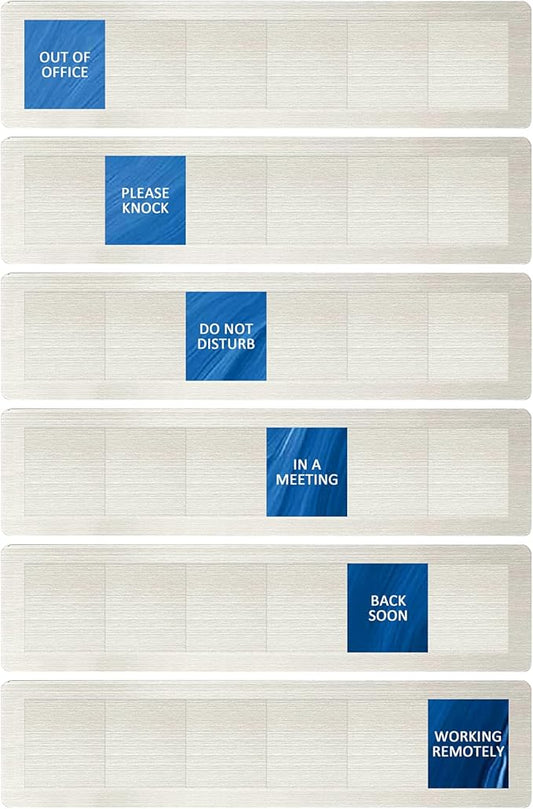 Privacy Door Sign, Do Not Disturb/Please Knock/Out of Office/in a Meeting/Back Soon/Working Remotely Indicator, That Lets Others Know Whether You're Available Or Not - Blue Pattern Office Door Sign for Meeting & Conference Room -Stainless Steel-10 x 2....