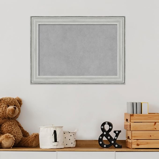Amanti Art Silver Framed Magnetic Board 15x21 Small Vision Board for use with Magnets, 100% Metal Sheet to Display Items as Office Decor or for Home Organization in mudroom, Kitchen or Kids Room