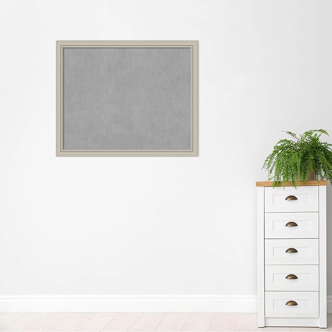 Amanti Art Silver Framed Magnetic Board 36x44 X-Large Vision Board for use with Magnets, 100% Metal Sheet to Display Items as Office Decor or for Home Organization in mudroom, Kitchen or Kids Room