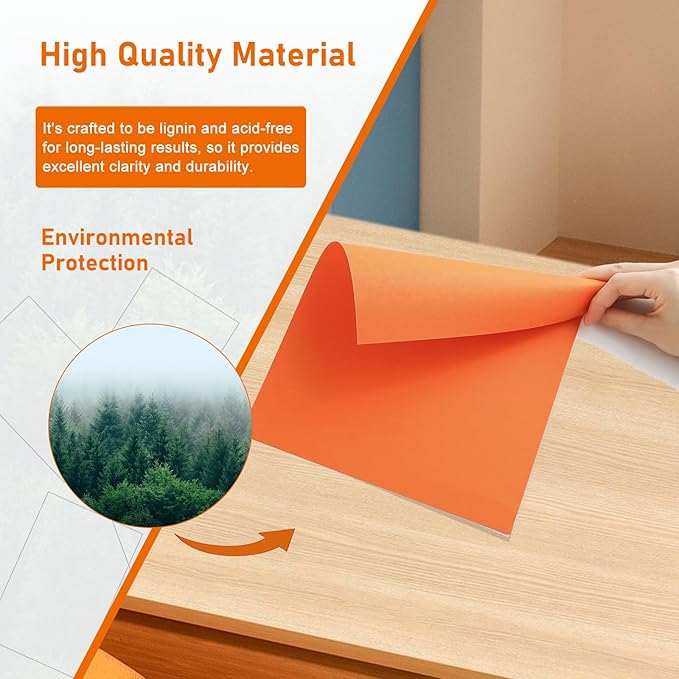 Guakicae 32 Sheets Orange Cardstock 8.5 x 11 for Halloween, 80lb Premium Pumpkin Color Card Stock for DIY Card Making, Halloween Decorations, School Scrapbooking, Memos