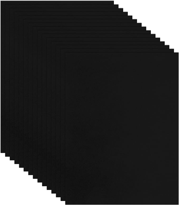 Guakicae 40 Sheets Black Cardstock 8.5 x 11 Printer Paper, 75lb Heavyweight Black Construction Paper Card Stock for Invitatins, Crafting, Memus, DIY Making Cards, School Scrapbooking