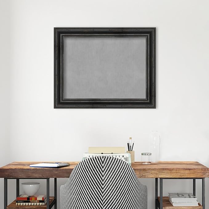 Amanti Art Black Framed Magnetic Board 23x29 Medium Vision Board for use with Magnets, 100% Metal Sheet to Display Items as Office Decor or for Home Organization in mudroom, Kitchen or Kids Room