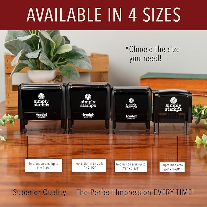 Self Inking Modern Address Stamps | Custom Return Address Stamper (Minimalist Left, Xtra Large)