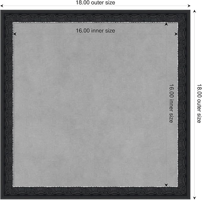 Amanti Art Black Framed Magnetic Board 18x18 Small Vision Board for use with Magnets, 100% Metal Sheet to Display Items as Office Decor or for Home Organization in mudroom, Kitchen or Kids Room