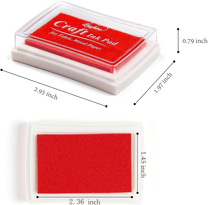 Lsushine Craft Ink Pad Stamps Partner DIY Color,15 Color Craft Ink Pad for Stamps, Paper, Wood Fabric (Pack of 15)