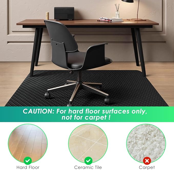 Vicwe Gaming Chair Mat for Hard Floor,46" x 60" Computer Chair Mat for Tile Floor,Anti-Slip Hard Floor Protector Rolling Chair for Office Home