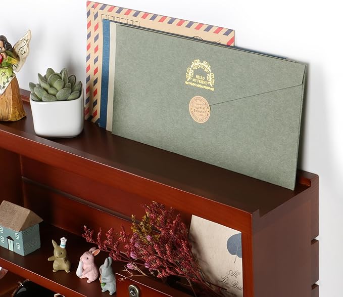 Mutsault Key Holder for Wall, Mail Organizer Wall Mounted, Auburn