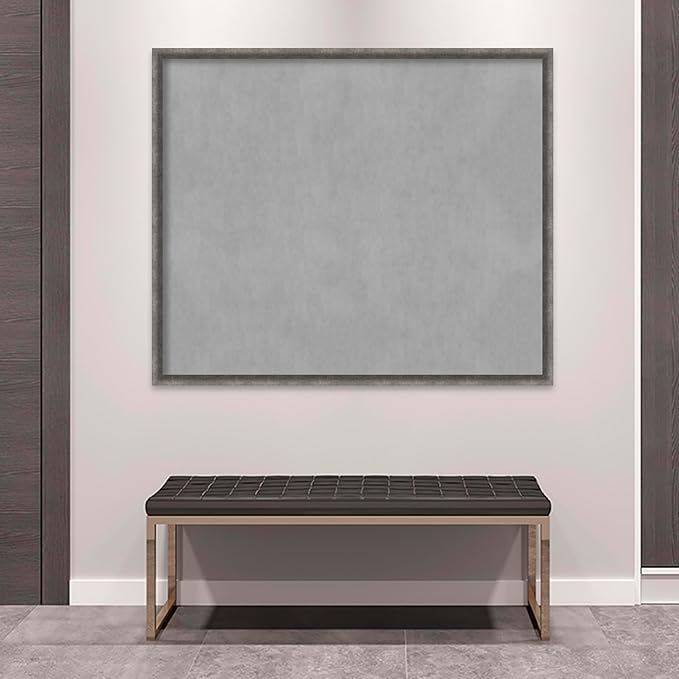 Amanti Art Grey Framed Magnetic Board 42x50 Oversize Vision Board for use with Magnets, 100% Metal Sheet to Display Items as Office Decor or for Home Organization in mudroom, Kitchen or Kids Room