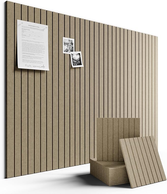Large Felt Bulletin Board 48" x 36" Cork Board Alternative-12 Pack with 70 Safe Removable Adhesive Tabs, Cork Boards for Walls Cork Board for Home Office Classroom Pin Board-Earth Brown