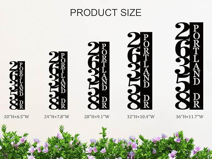 Custom Metal House Number Sign, Personalized House Number Sign, Vertical Address Sign for House, Front Door Decor, Front Porch Sign,house numbers for outside modern