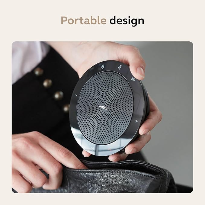 Jabra Speak 510 (2025 Edition) Portable, USB or Wireless Bluetooth Speaker Meetings and Calls with Crystal-Clear Sound, Works with Microsoft Teams, Black