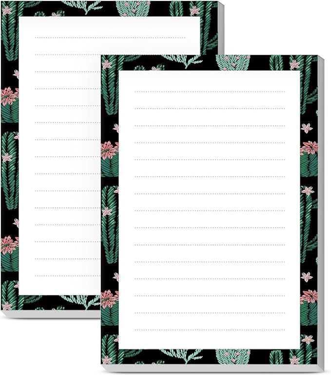 SXboxing Sticky Notes 4X6 Inches, 2 Pack Large Cute Self-Stick Pads, Bright Funny Memo Pads Easy to Stick for Home, Office Boho Cacti