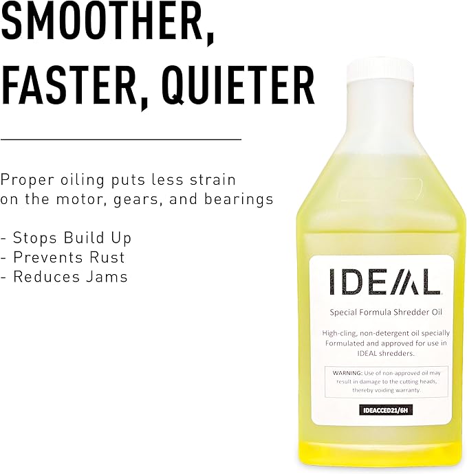 IDEAL Maintenance Bundle: AC0901H Gusseted Shredder Bags 40x14x48 Case 80 56-Gallon + High-Cling Lubricating Oil 6 Quart Bottles IDEACCED21/6H Compatible 2604, 3105, 4001 4003 4005, 4108