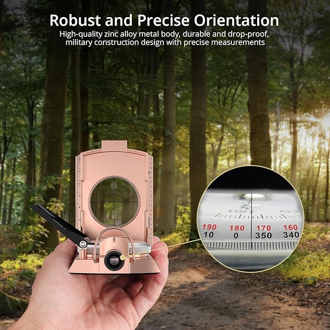 Anbte Compass Hiking Survival, IP65 Waterproof Metal Compass with Sighting Clinometer and Carry Bag, Multifunctional, Professional, for Camping Hunting Hiking Navigation