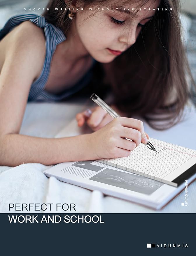 Note Pads 5x8 for Work White Legal Pads 5x8 College Ruled Legal Notepads Lined Note Pads for Office Writing Pads 80 GSM Pads of Paper Notepad 4 Pack Legal Notepads Narrow Ruled with 30 Sheets Per Pad
