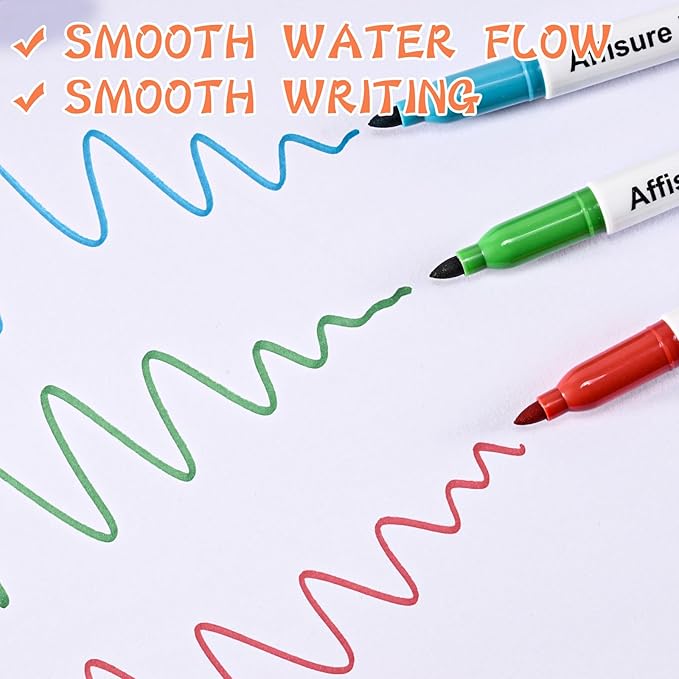 Affisure 12 Colors Permanent Markers， 144 Pack colored marker sets, Assorted Colors Marker，Fine Point， Permanent Markers Bulk, Fast Dry, Waterproof, work on Plastic, Glass, Metal, Wood and Stone