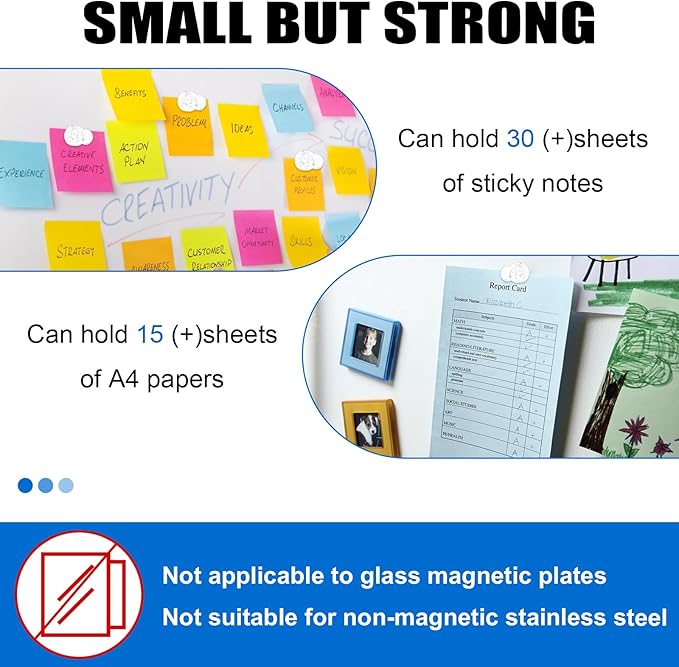 LOVIMAG Fridge Magnets 20Pcs Refrigerator Whiteboard Small Strong Magnet Classroom Kitchen Accessories Decorative Locker Set Decor Must Haves Office Calendar Refrigerador Magnetic Cute Crafts White