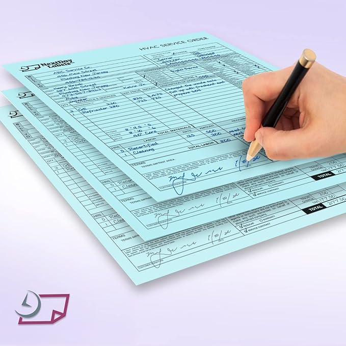 NextDayLabels - Pack of 500 Sheets 8-1/2" x 11" Letter Size CFB NCR (Carbon-Less) Paper, for Laser or Ink Jet Printer (Blue CFB)