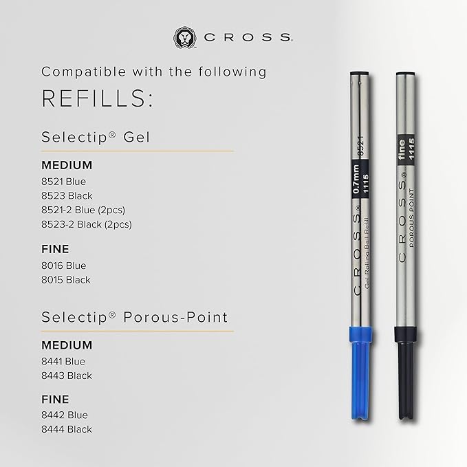Cross ATX Refillable Rollerball Pen Presented in a Luxury Gift Box - Medium Point, Black Ink, Basalt Black