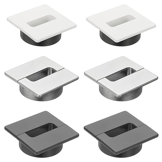 PATIKIL 2.8inch Desk Grommet, 6Pcs Cable Grommet Wire Management Cable Hole Cover Cord Organizer for Office Home Table Countertop, White Silver Grey