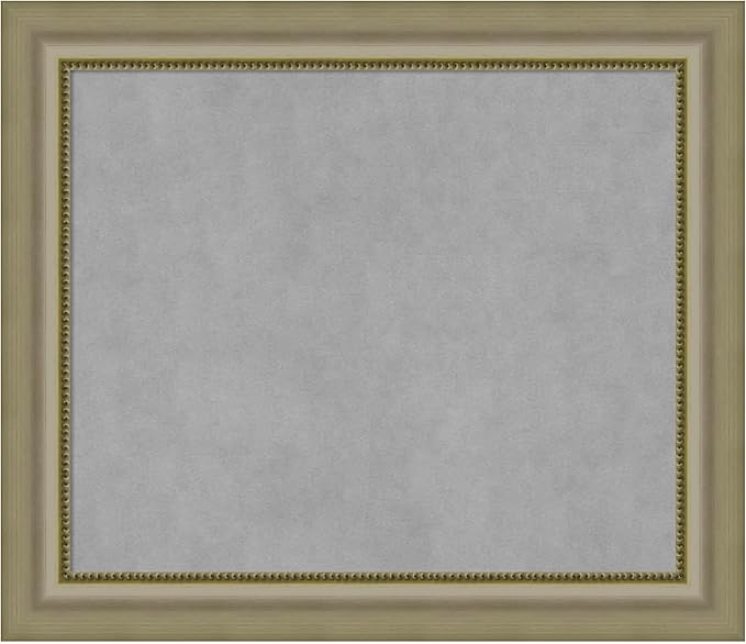 Amanti Art Silver Framed Magnetic Board 25x29 Medium Vision Board for use with Magnets, 100% Metal Sheet to Display Items as Office Decor or for Home Organization in mudroom, Kitchen or Kids Room