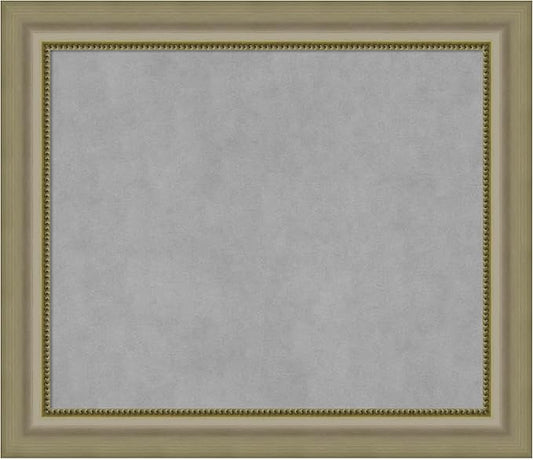 Amanti Art Silver Framed Magnetic Board 25x29 Medium Vision Board for use with Magnets, 100% Metal Sheet to Display Items as Office Decor or for Home Organization in mudroom, Kitchen or Kids Room