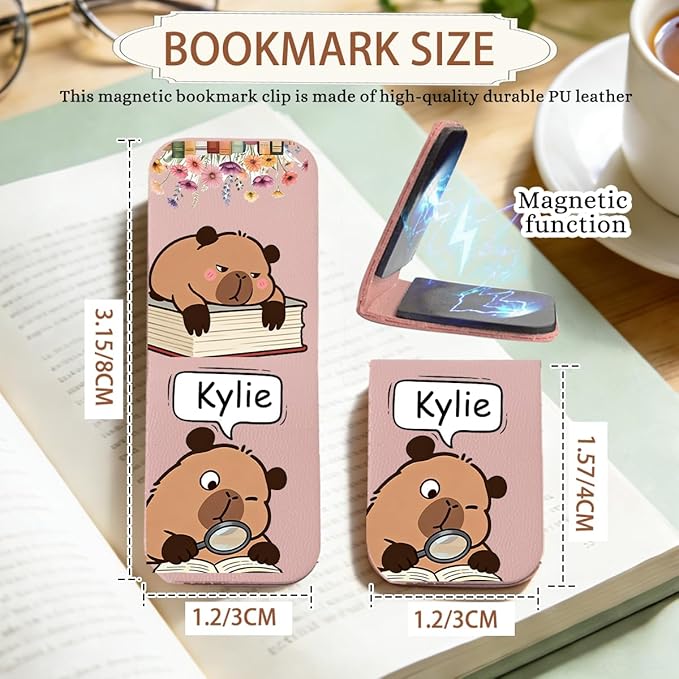 Magnetic Bookmark Clip Personalized for Readers, Custom Name Magnetic Page Marker for Books,2 Pack Gifts for Book Lover, Teachers, Student, Women and Firends