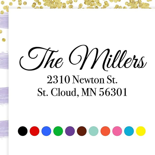 ExcelMark Personalized Return Address Stamp – Custom Self Inking Rubber Stamp (Medium, Great Vibes)