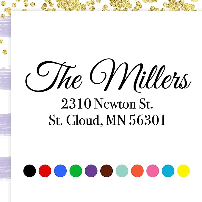 ExcelMark Personalized Return Address Stamp – Custom Self Inking Rubber Stamp (Large, Great Vibes)