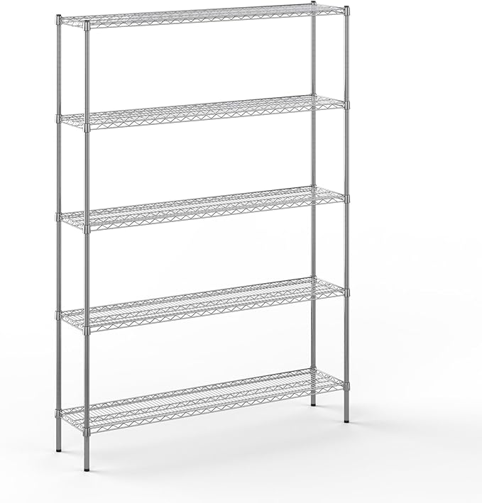 Regal Altair 14" Deep x 60" Wide x 86" Height Wire Shelving Kit | 5-Tier | NSF Commercial Storage Rack Unit