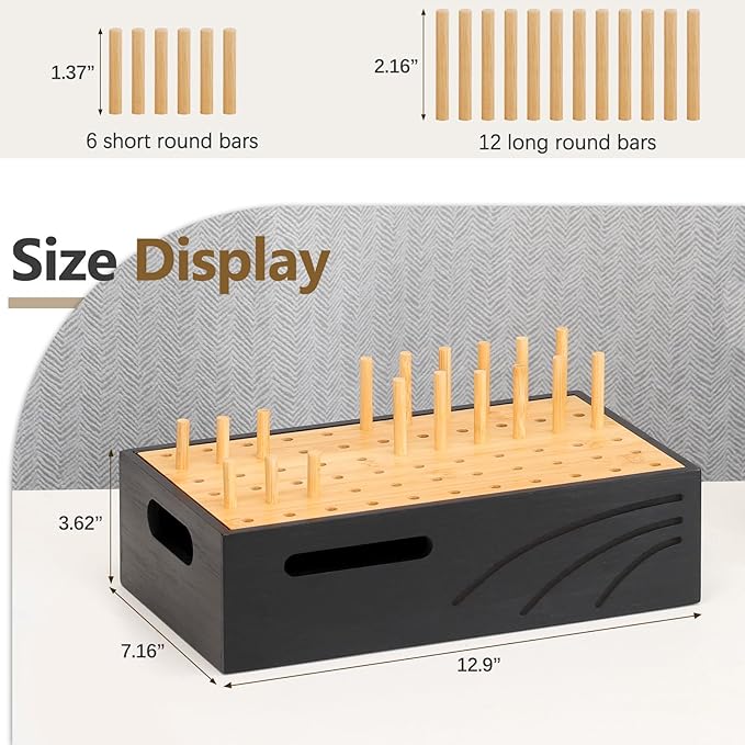 Cozivolife Bamboo Charging Station for Multiple Devices, Charger Organizer Desk Docking Stations Rack for Phones, Tablets, Laptop, Perfect to Work from Home (Natural and Black, M)