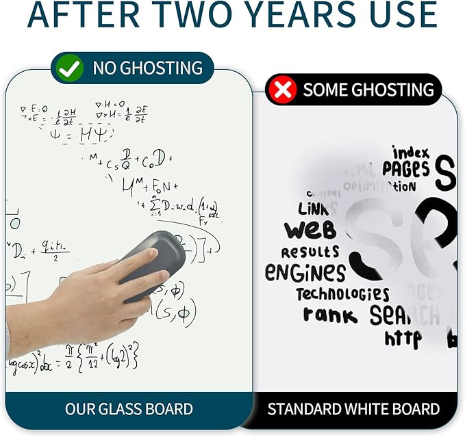 Magnetic Glass Whiteboard 6' x 3', Large Glass Dry Erase Board 70 x 35 Inches for Wall, Large White Board Frameless for Office Home & School