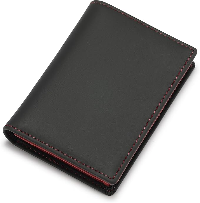 Leather Business Card Case Holder for Men & Women, Italian Calfskin